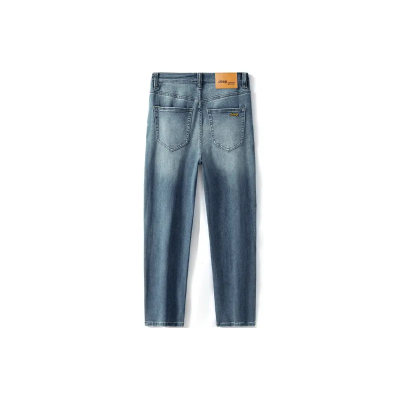 Jeep Straight Fit Draped Washable Jeans Unisex Light Blue-14
