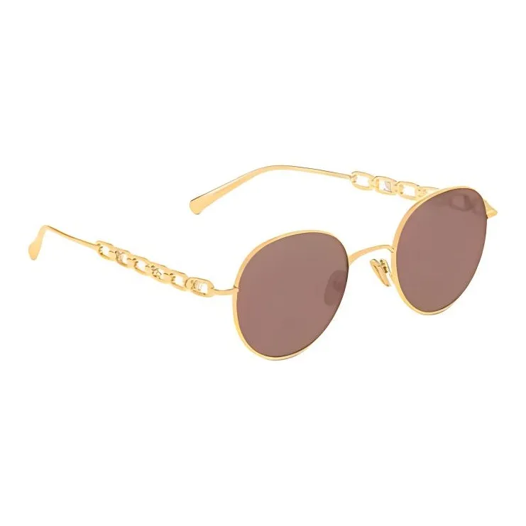LOUIS VUITTON Acetate Metal Round Sunglasses Women's Gold-2