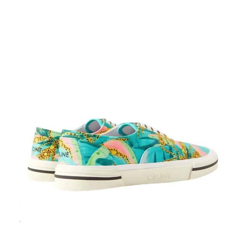 CELINE Eliot Stranded In The Jungle Anti Slip Wear Resistant Low Top Canvas Shoes Men's Multicolor Green-3