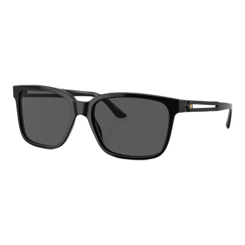 VERSACE Acetate Irregular Shape Sunglasses Men's Black-0