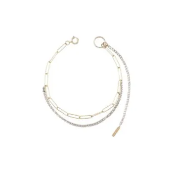 JUSTINE CLENQUET Brass, Palladium Plated, 24K Gold Plated Necklaces Women's Silver