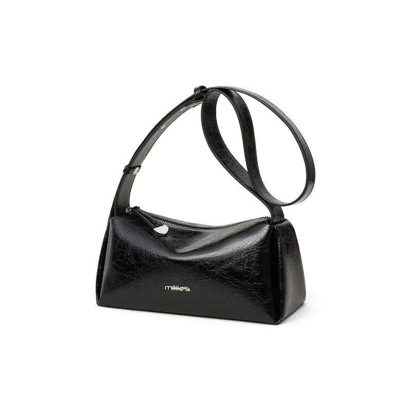 MILLIE'S Synthetic Leather Underarm Crossbody Bag, Shoulder Bag, Pillow Bag, Cell Phone Pouch Regular Women's Black-2