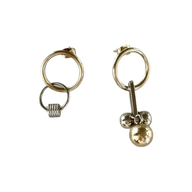 JUSTINE CLENQUET Brass, Palladium Plated, 24K Gold Plated Earrings Women's Gold-0