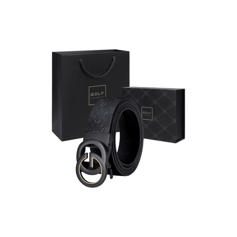 GOLF Top Grain Cow Leather Automatic Buckle Genuine Leather Belt Men's Multicolor 3.5cm-17