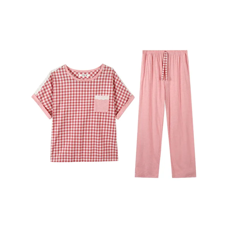 AUTUMNDEER Pajama Set Women's Floral Red-0