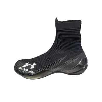 Balenciaga x Under Armour Speed Trainer Anti-Slip Wear-Resistant High-Top Casual Shoes Women's Black