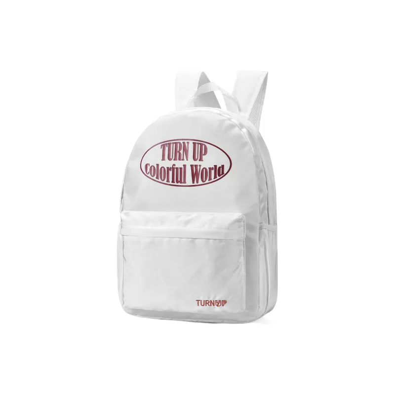 TURN UP Wash Nylon With Water Backpack Regular Unisex White-1