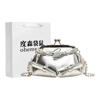 Dusen Kangaroo PU Shoulder Bag Women's Silver/White/Red/Black