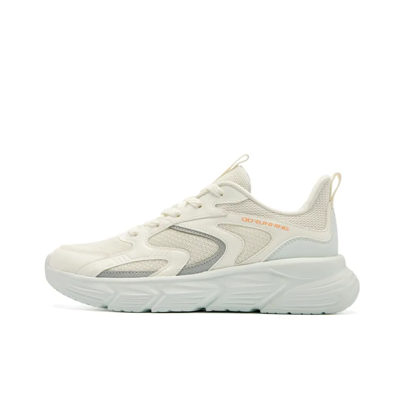 QIAODAN Cushioning Low Top Running Shoes Women's Beige Green-0