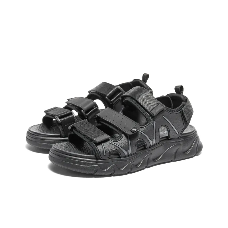 Senda Beach Sandals Men Black/Apricot-3