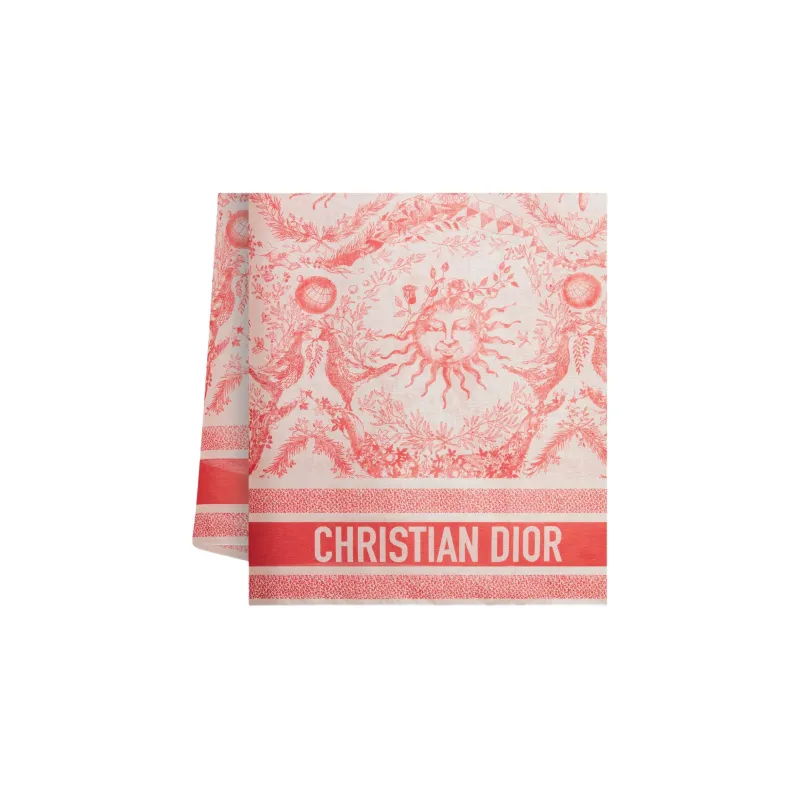 DIOR Cotton Knit Scarves Women's Pink-1