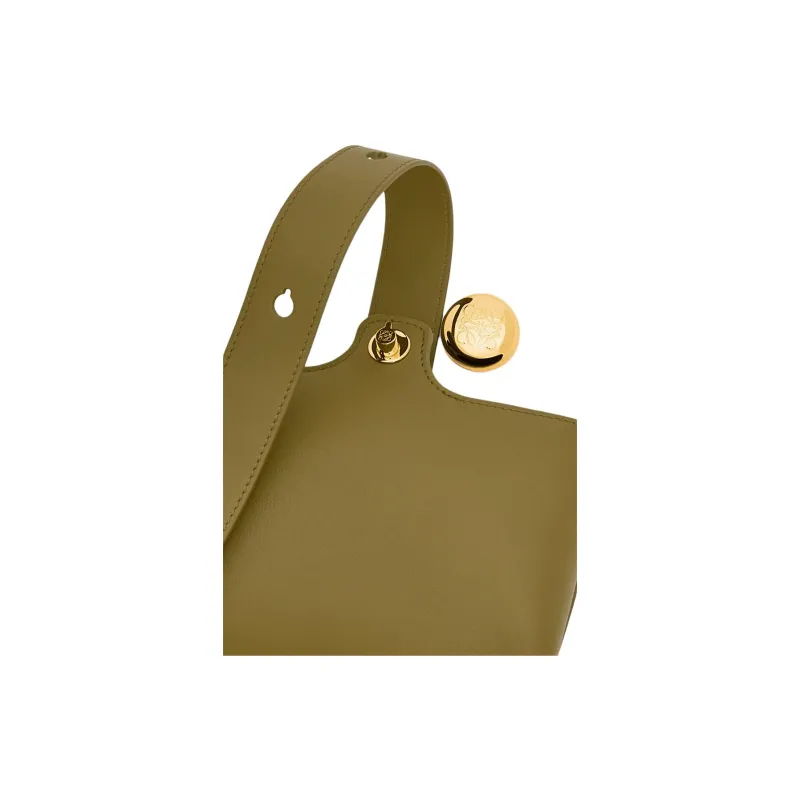LOEWE Soft Cow Leather Bucket Bag, Shoulder Bag, Crossbody Bag, Handbag Mini Women's Khaki Green-6