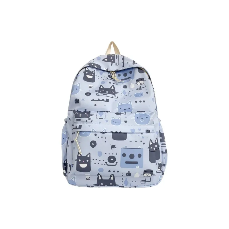 BAODIDAISHU Nylon Fabric Middle School And High School Students Backpack Regular Women's Ecru Black Purple Green Blue-10