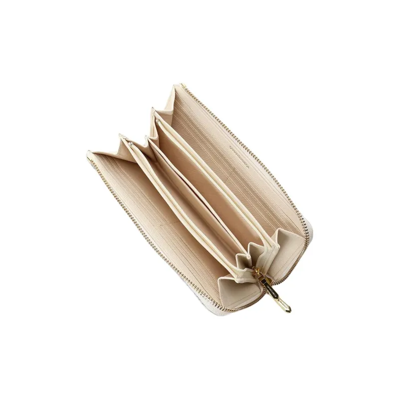 SAMANTHA THAVASA PVC Synthetic Leather Polyester Wallet Women's Ecru-4