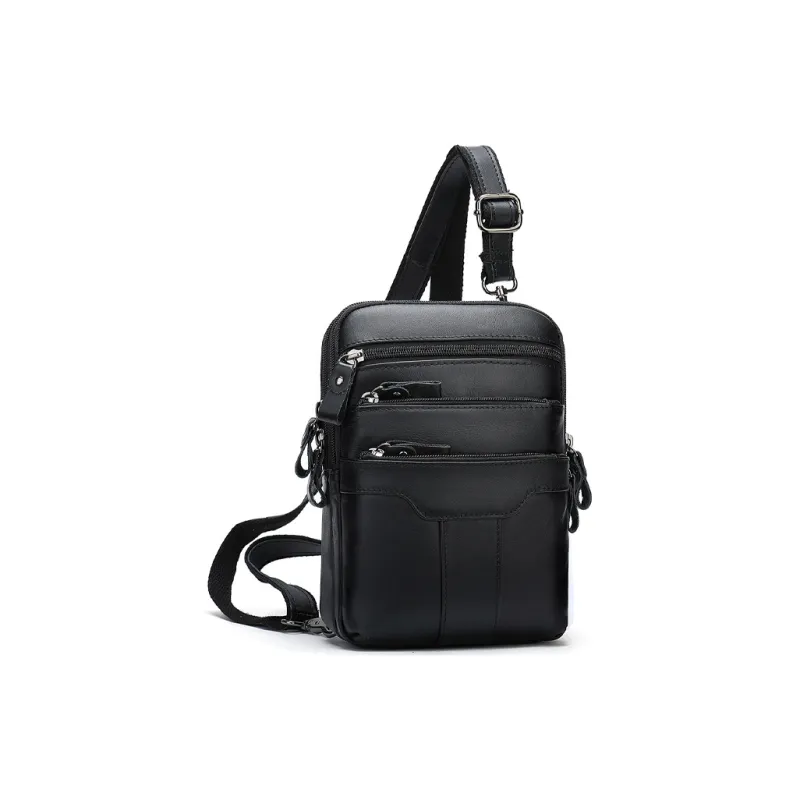 CMLZIUA Cow Leather Crossbody Bags Regular Unisex Coffee Small/Coffee Large/Black, Small/Black Large Size-2