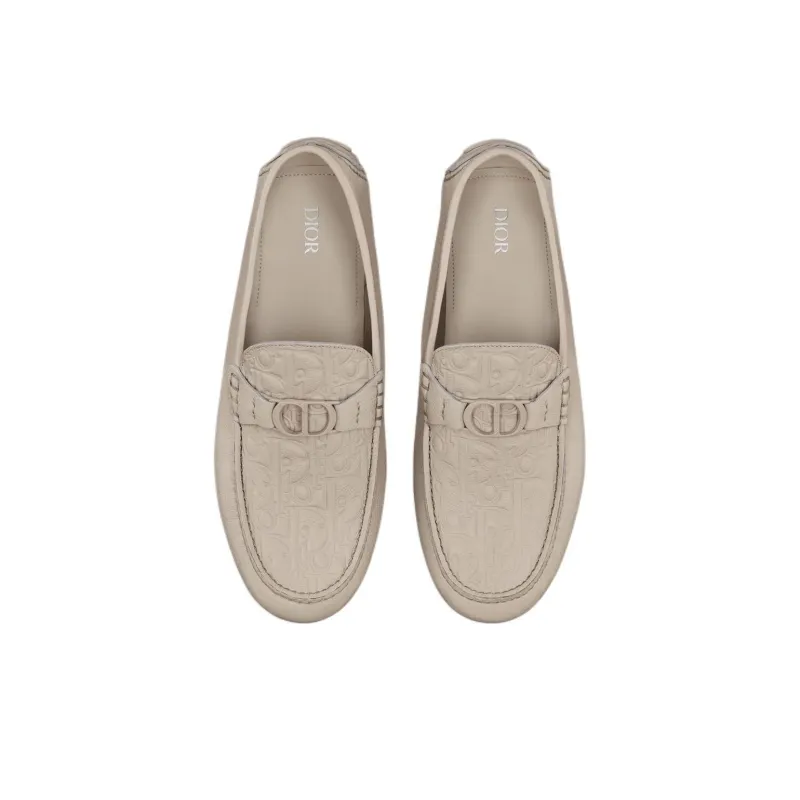 DIOR OBLIQUE Odéon Loafers Men's White-3