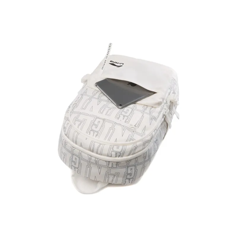 LiNing Polyester Backpack Unisex Ivory All Over Print-5