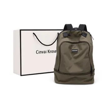 CinvaiKrose Fabric Backpack Large Size Unisex Khaki