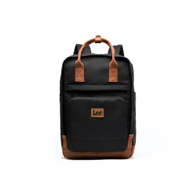 Lee PVC Water Repellent College Backpack High School Girl Backpack Regular Unisex Khaki/Black-5