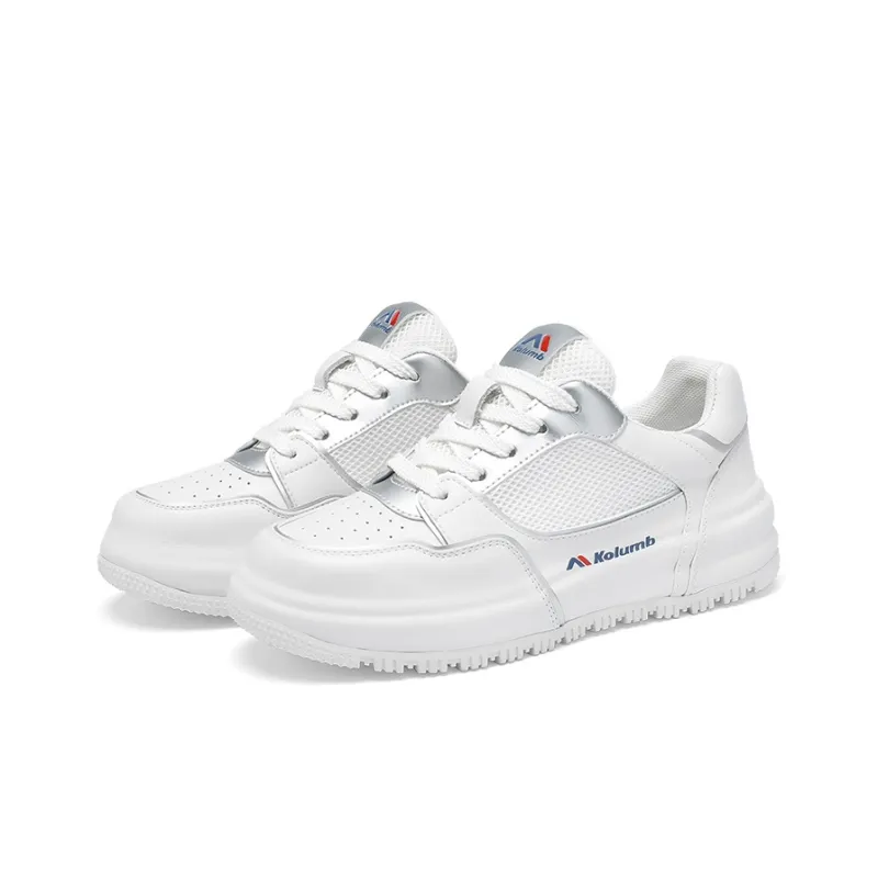 Kolumb Abrasion Resistant, Lightweight, Breathable, Waterproof Low Top Skateboard Shoes Women's White-11