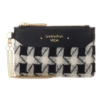 SAMANTHA THAVASA Synthetic Leather With Polyester And Wool Wallet Women's Black