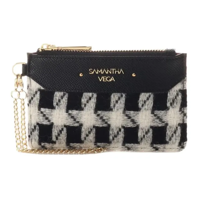 SAMANTHA THAVASA Synthetic Leather With Polyester And Wool Wallet Women's Black-0