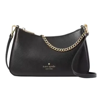 Kate Spade Cross-Stitch PVC With Saffiano Leather Patchwork Handbag Shoulder Bag Crossbody Bag Women's Black