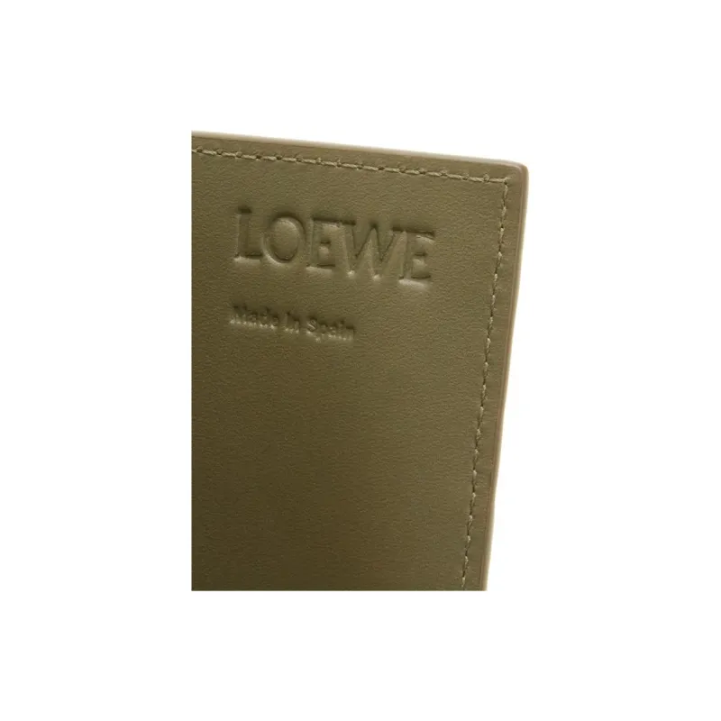 LOEWE Cow Leather Card Holder Men's Khaki Green-3