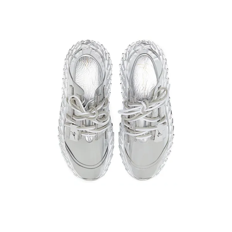 Giuseppe Zanotti/GZ Urchin Cushioning, Abrasion Resistant, Breathable, Lightweight Low Top Casual Shoes Men's Silver-3