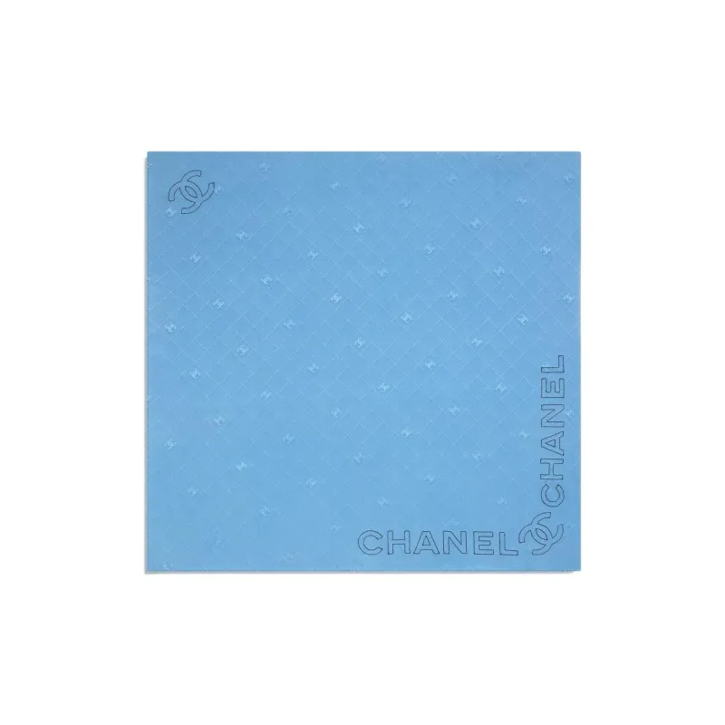 CHANEL Silk Silk Scarves Women's Blue-1