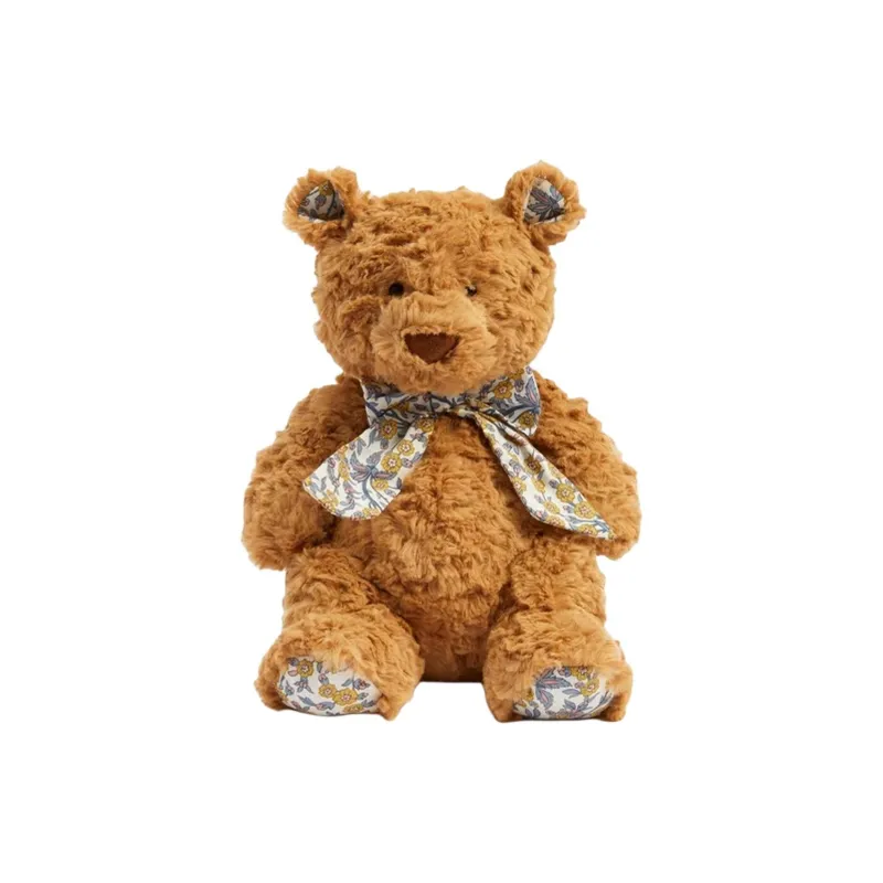 JELLYCAT Barcelona Bear Collection Barcelona Bear Floral Bowknot Bear Dolls Plush Doll 28cm High-0