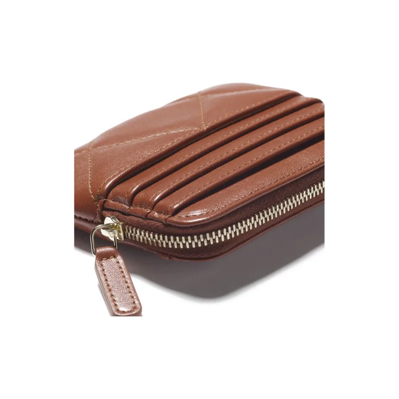 CHANEL 19Bag Bright Lambskin With Metal Accents Coin Purse Women's Brown-3