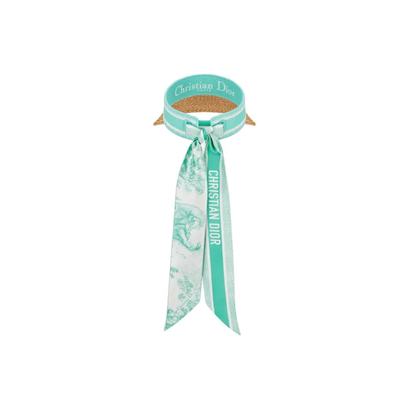 DIOR Mulberry Silk, Paper Polyester, Cotton Polypropylene Fiber Sun Protection Hats Women's Green-1