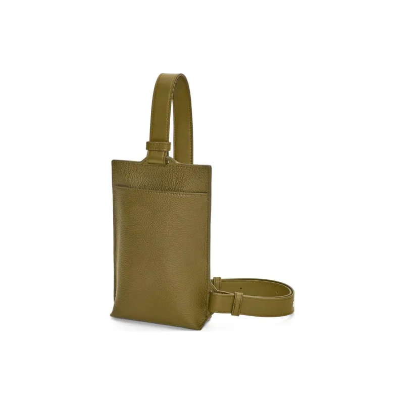 LOEWE Grained Calfskin Fanny Pack Sling Bag Shoulder Bag Crossbody Bag Men's Olive-2