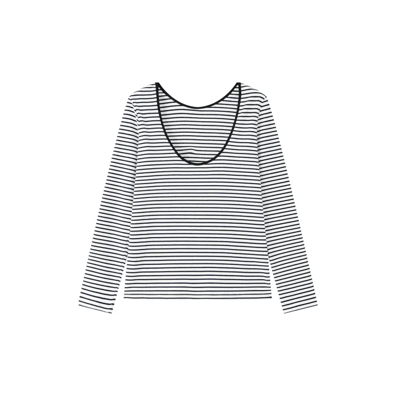 THE SEA LIFE T Shirt Women's Black White Stripes-1