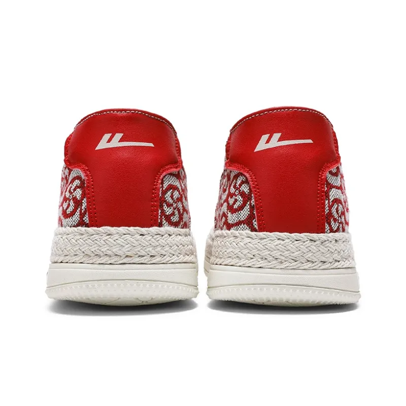 Warrior Height Increasing Wear Resistant Lightweight Breathable Slip Resistant Low Top Canvas Shoes Men's Burgundy Gray-3