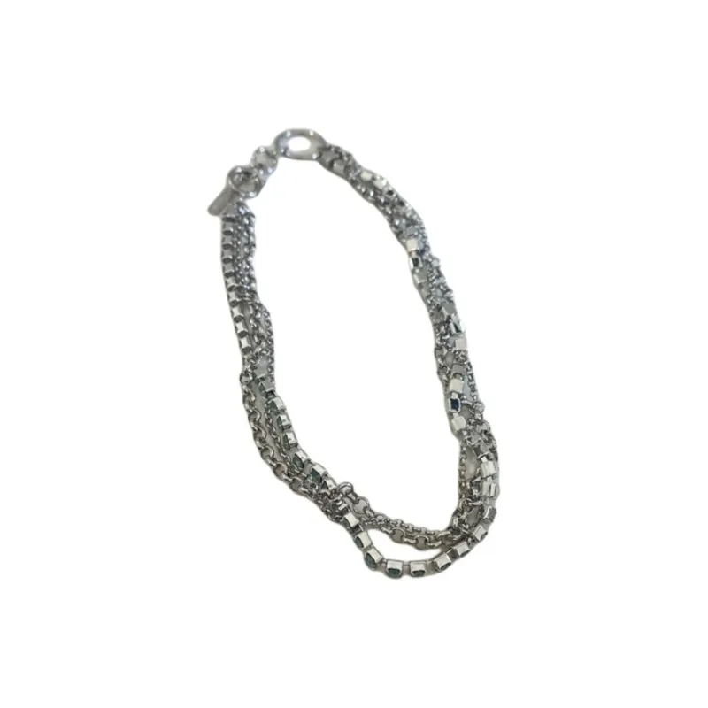 JUSTINE CLENQUET Brass, Palladium Plated, Crystal Necklaces Women's Silver-1