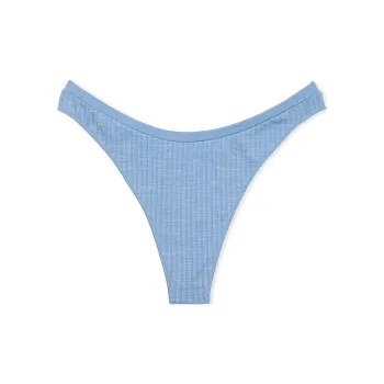 Victoria's Secret PINK SEAMLESS HIGH-LEG THONG PANTY / Regatta Blue Underpants Women's 1 Pack Blue