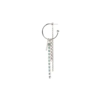 JUSTINE CLENQUET Brass, Palladium Plated, Crystal Earrings Women's Silver