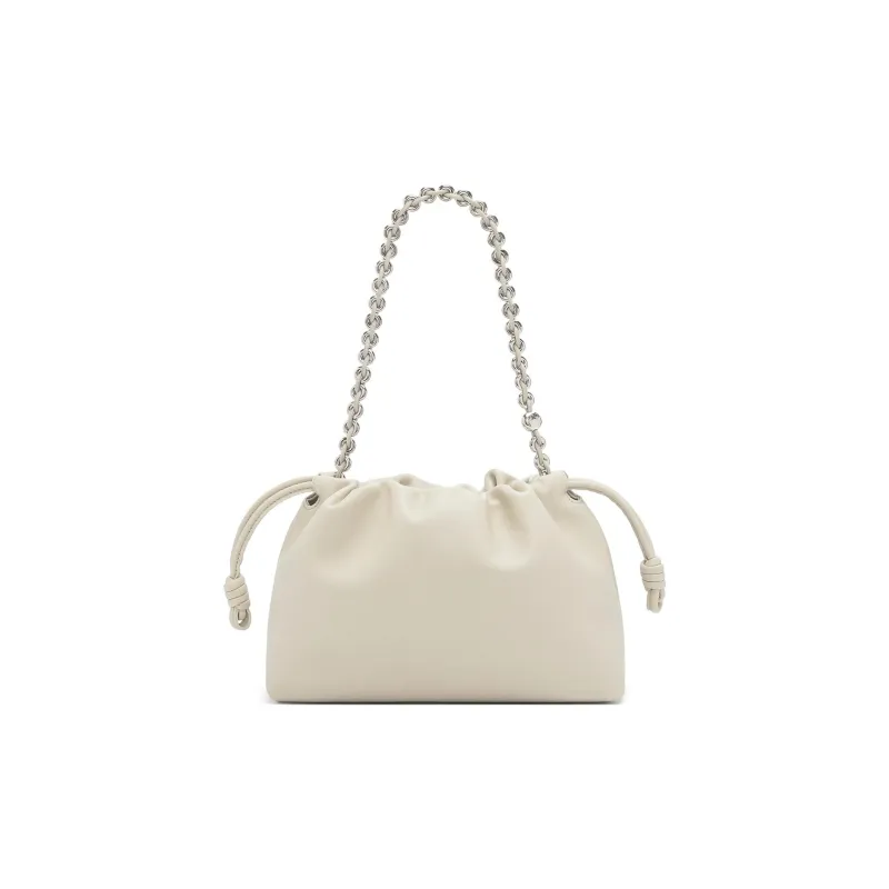 LOEWE Flamenco Sheepskin One Shoulder Crossbody Clutch Women's Sea Salt Color-4