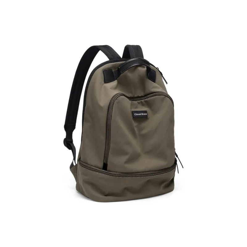 CinvaiKrose Fabric Backpack Large Size Unisex Khaki-1