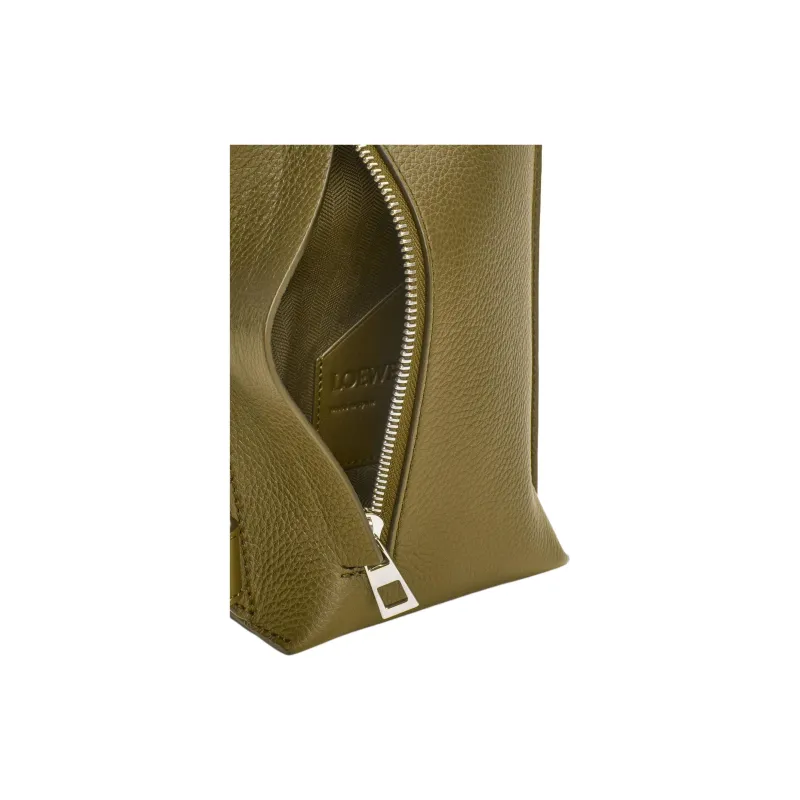 LOEWE Grained Calfskin Fanny Pack Sling Bag Shoulder Bag Crossbody Bag Men's Olive-3