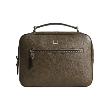 Dunhill Full Grain Calfskin Leather Clutch Handbag Men's Olive