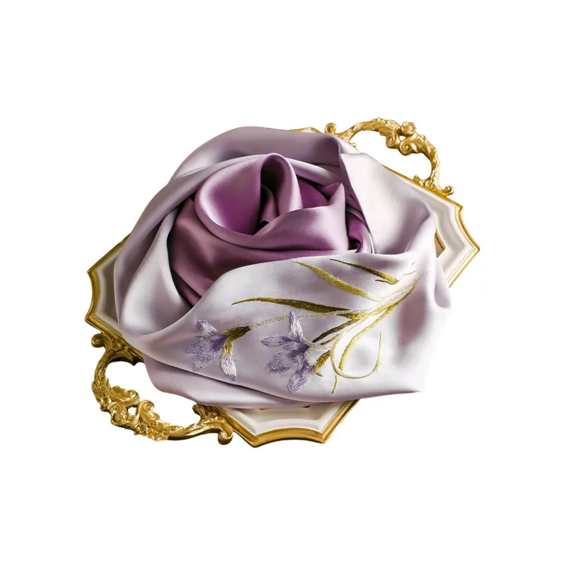 Hang Silk Road Mulberry Silk Silk Scarves Women's Gold-3