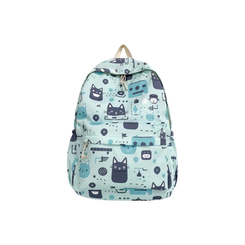 BAODIDAISHU Nylon Fabric Middle School And High School Students Backpack Regular Women's Ecru Black Purple Green Blue-9