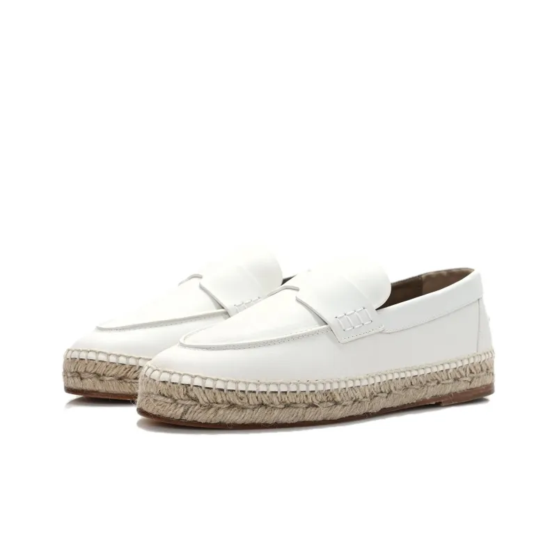 HERMES Trip Flat Shoes Women's White-1
