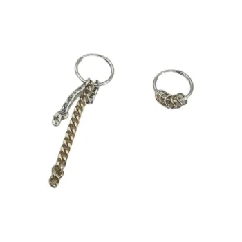 JUSTINE CLENQUET Brass, Palladium Plated, Crystal, 24K Gold Plated Earrings Women's Silver
