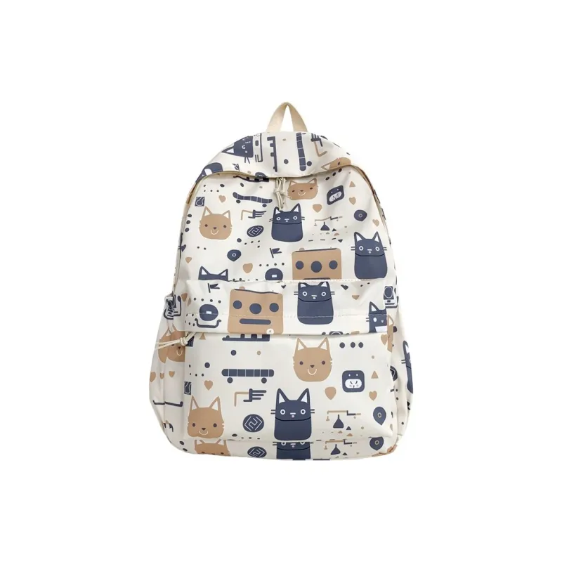 BAODIDAISHU Nylon Fabric Middle School And High School Students Backpack Regular Women's Ecru Black Purple Green Blue-0