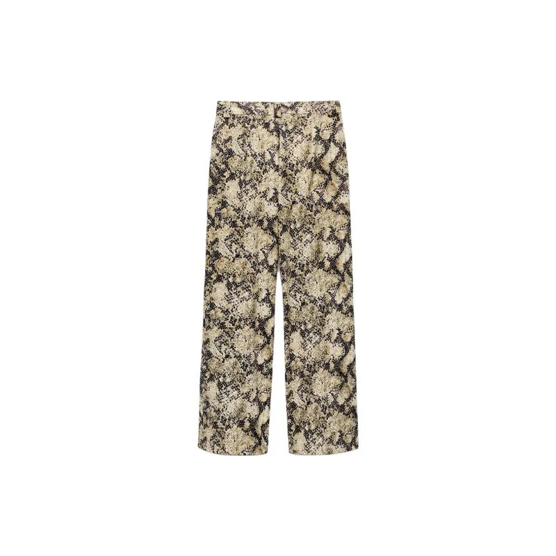 ZARA Casual Pants Women's Snakeskin Print-1