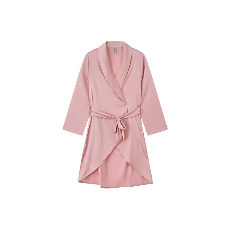 Kosrood Sleep Robe Women's Graceful Pink Feather-1